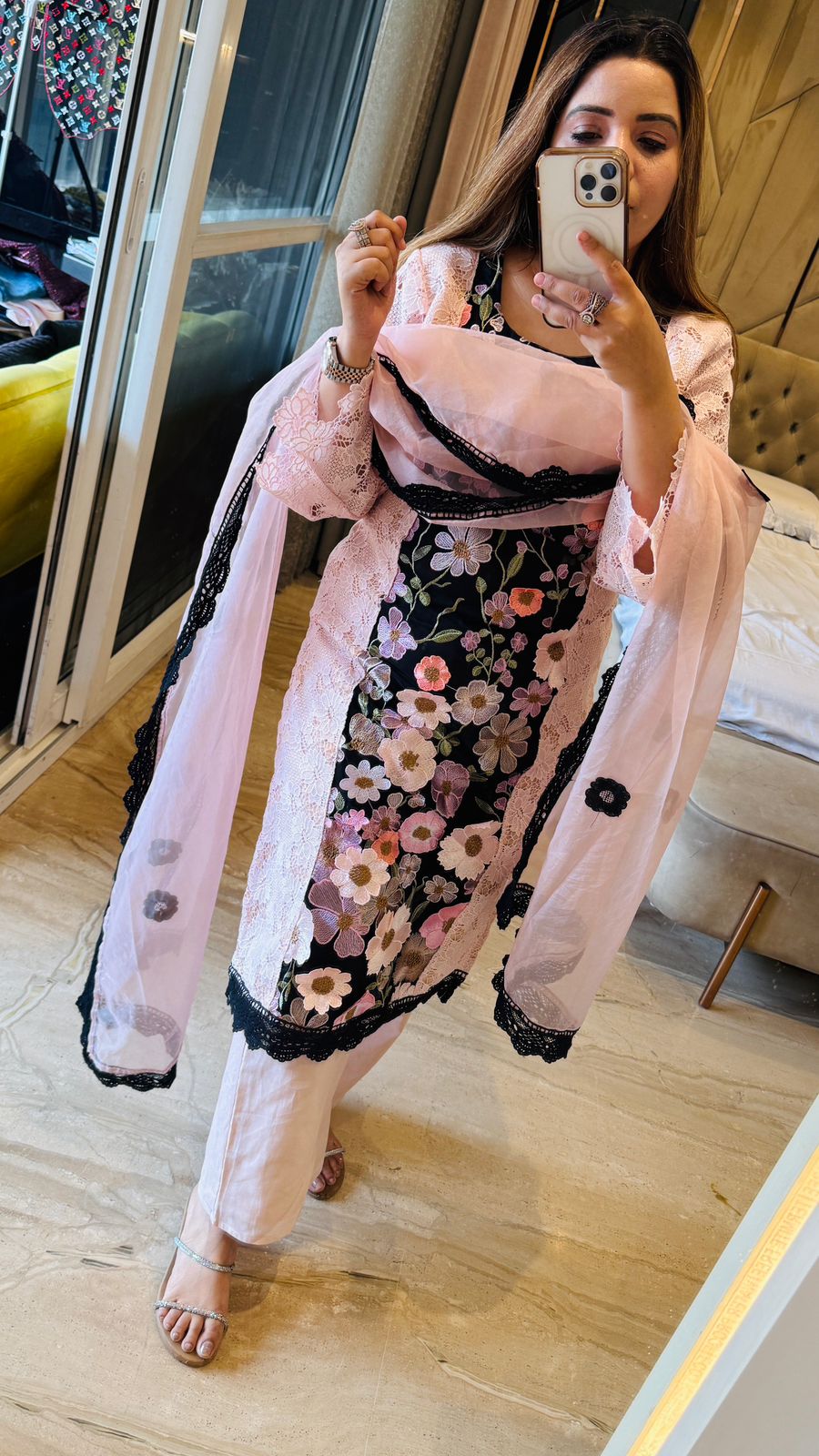 Aarvi  Cotton Ensemble- Pink